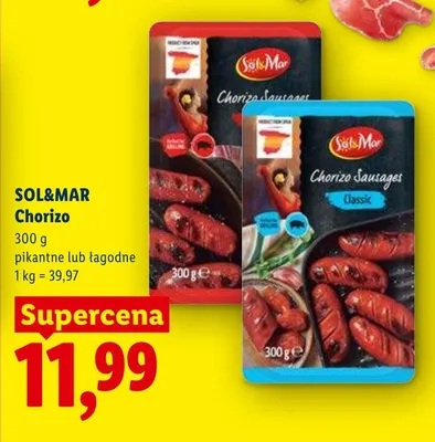 Chorizo pikantne lub łagodne promocja w Lidl