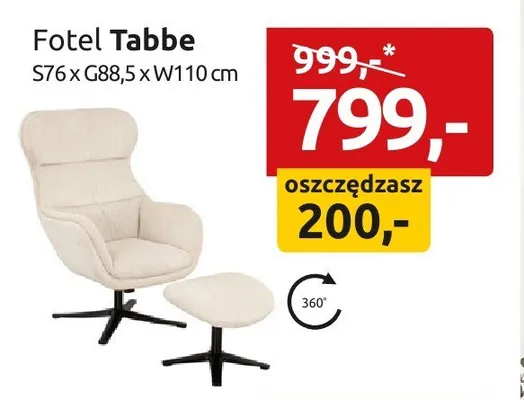 Fotel Tabbe S76xG88,5xW110cm promocja w Black Red White