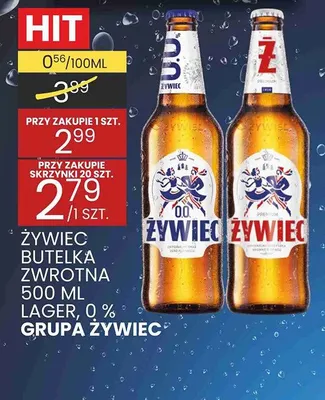 Piwo butelka zwrotna lager 0% promocja w Wafelek