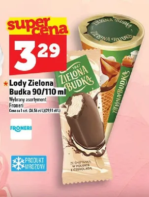 Lody Zielona Budka ze śmietanką w polewie z czekoladą 90/110ml promocja w TOPAZ
