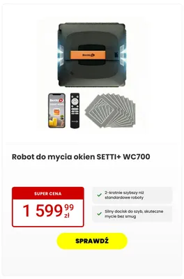 Robot do mycia okien SETTI+ WC700 promocja w Media Expert