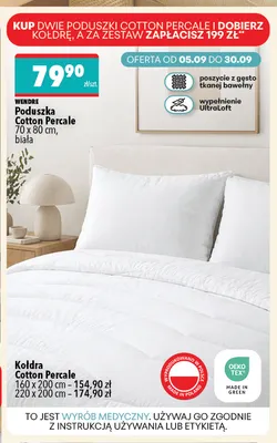 Poduszka Cotton Percale 70x80 cm Wendre promocja w Biedronka Home
