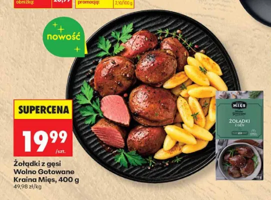 Żołądki z gęsi Wolno Gotowane Kraina Mięs promocja w Biedronka