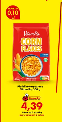 Płatki kukurydziane Vitanella promocja w Biedronka