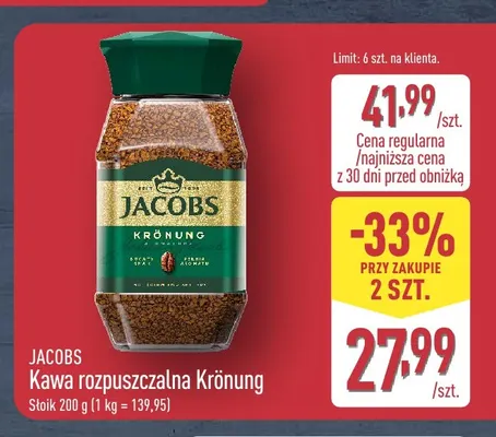 Kawa rozpuszczalna Krönung Jacobs promocja w Aldi
