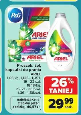 Żel do prania Ariel promocja w Carrefour