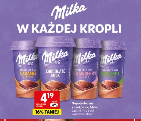 Napój mleczny z czekoladą Milka promocja w Delikatesy Centrum