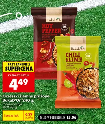 Orzeszki ziemne prażone BakaD'Or Hot Pepper promocja w Biedronka