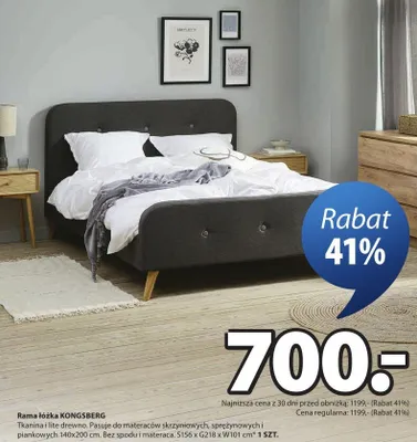 Rama łóżka Kongsberg promocja w Jysk