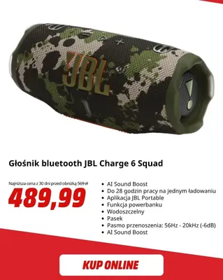 Głośnik bluetooth Jbl Charge 6 Squad promocja w Media Markt