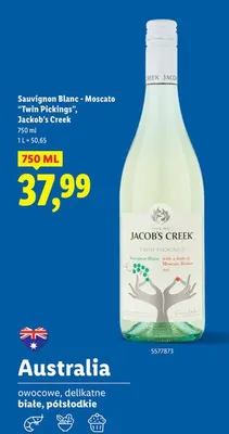 Wino białe Sauvignon Blanc - Moscato Twin Pickings promocja w Lidl
