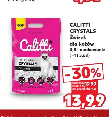 Żwirek dla kotów Crystals Calitti promocja w Kaufland