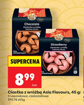 Ciastka z wróżbą truskawkowe Asia Flavours promocja w Biedronka