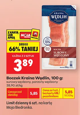 Boczek parzony wędzony Kraina Wędlin promocja w Biedronka