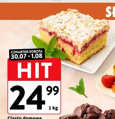 Ciasto domowe z owocami sezonowymi promocja w Intermarche