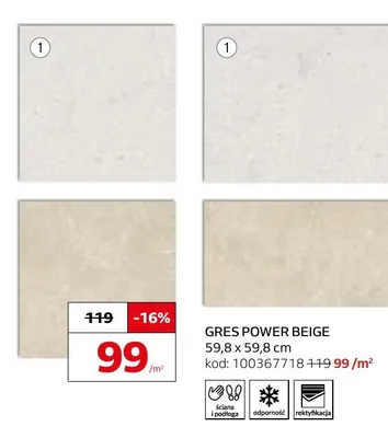 Gres Opoczno Power Beige 59,8x59,8 cm promocja w Komfort