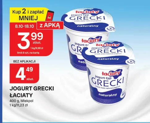 Jogurt grecki Łaciaty Mlekpol promocja w Chorten