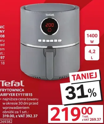 Frytownica Tefal Airfryer EY111B15 promocja w Selgros