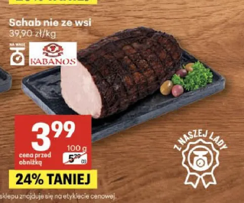 Schab nie ze wsi Kabanos promocja w Delikatesy Centrum