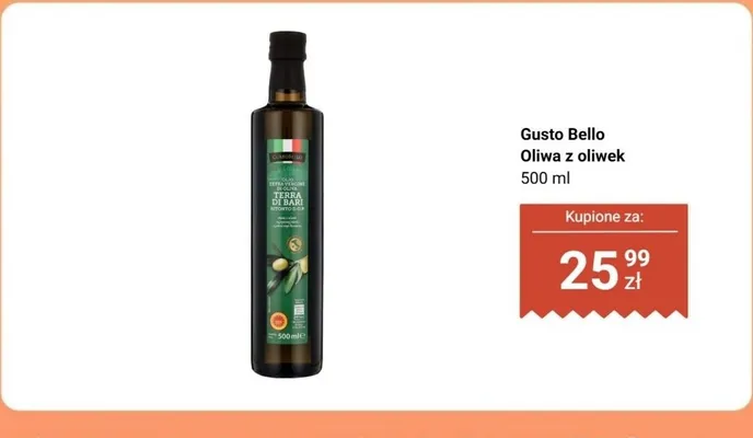 Oliwa z oliwek Gusto Bello promocja w Biedronka
