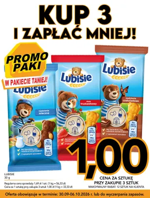 Ciastko Lubisie nadzienie mleczne promocja w Kupiec