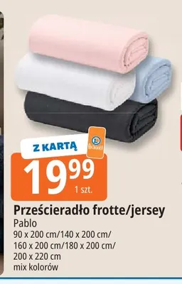 Prześcieradło frotte/jersey Pablo 140x200 cm promocja w Leclerc