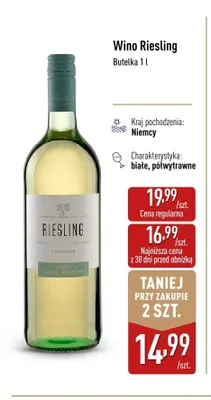 Wino białe Riesling promocja w Aldi