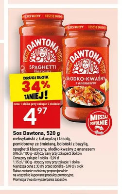 Sos pomidorowy ze śmietaną Dawtona promocja w Twój Market