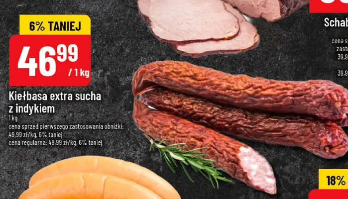 Kiełbasa extra sucha z indykiem promocja w POLOmarket