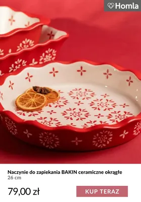 Naczynie do zapiekania Bakin ceramiczne okrągłe 26 cm Homla promocja w Homla