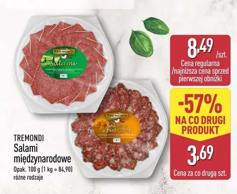 Salami międzynarodowe z pieprzem Tremondi promocja w Aldi