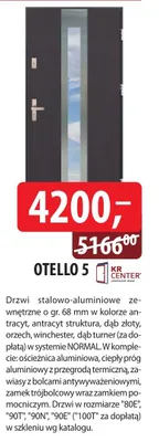 Drzwi stalowo-aluminiowe zewnętrzne Otello 5 promocja w Dobre Dla Domu