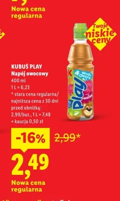 Napój owocowy Kubuś Play promocja w Lidl