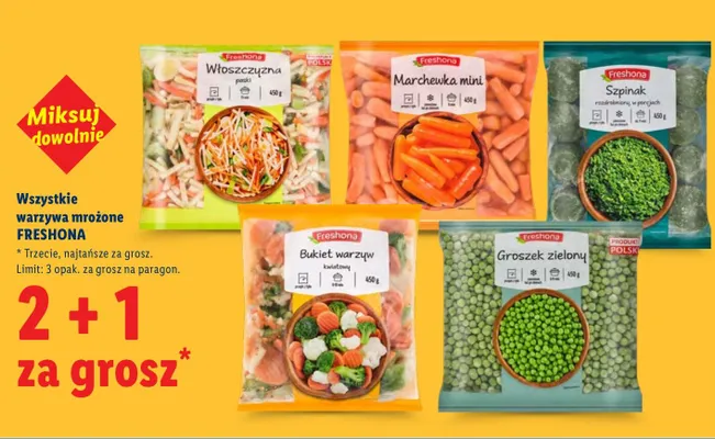 Warzywa mrożone Freshona - szpinak promocja w Lidl
