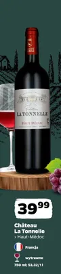 Wino czerwone wytrawne Château La Tonnelle Haut-Médoc Francja promocja w Netto