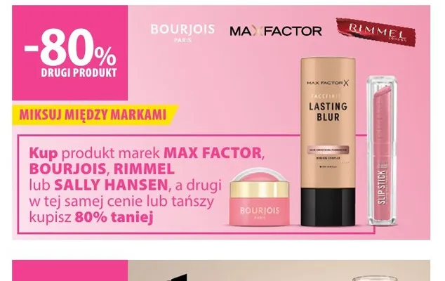 Produkty marek Max Factor, Bourjois, Rimmel, Sally Hansen promocja w Hebe