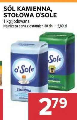 Sól kamienna stołowa jodowana O'Sole promocja w Stokrotka