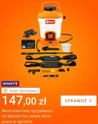 Akumulatorowy opryskiwacz Majster Pro promocja w Allegro