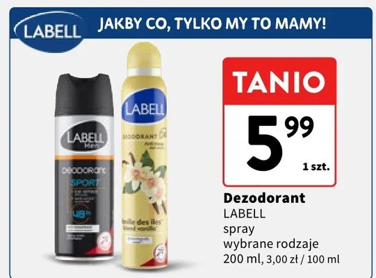 Dezodorant spray LABELL wybrane rodzaje promocja w Intermarche
