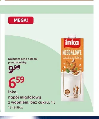 Napój migdałowy Inka z wapniem bez cukru promocja w Rossmann