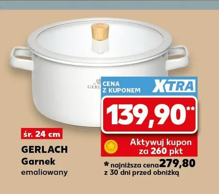 Garnek emaliowany Gerlach śr. 24 cm promocja w Kaufland