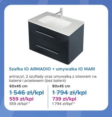 Szafka IO ARMADIO + umywalka IO MARI 60x45 cm promocja w Blu Salony Łazienek