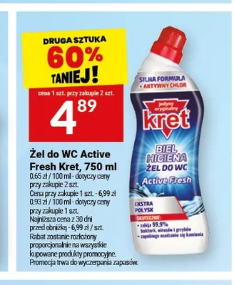 Żel do WC Active Fresh Kret promocja w Twój Market