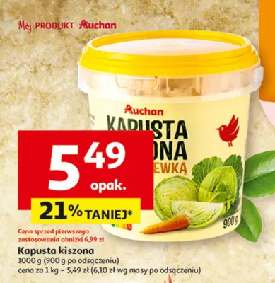 Kapusta kiszona Auchan promocja w Auchan