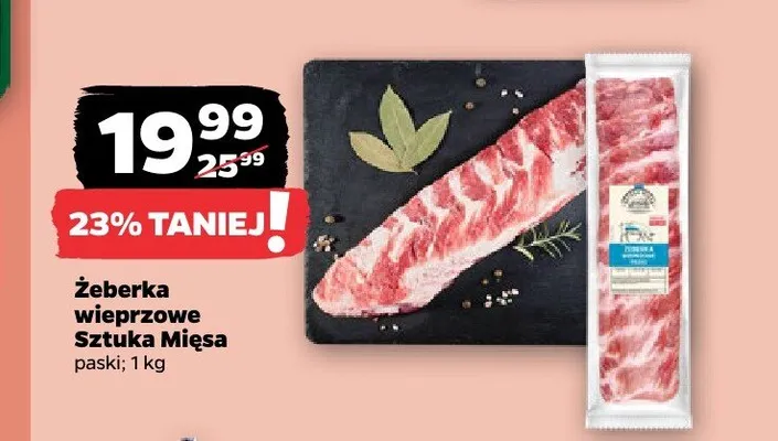 Żeberka wieprzowe paski Sztuka Mięsa promocja w Netto