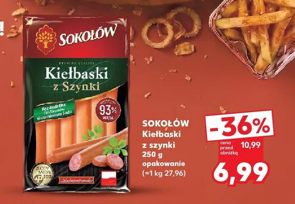 Kiełbaski z szynki Sokołów promocja w Kaufland