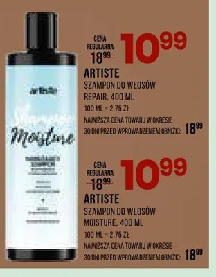 Szampon do włosów Moisture Artiste promocja w Drogerie Natura