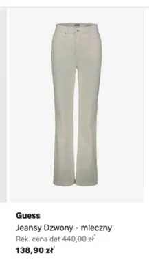 Jeansy dzwony Guess mleczne promocja w Lounge by Zalando