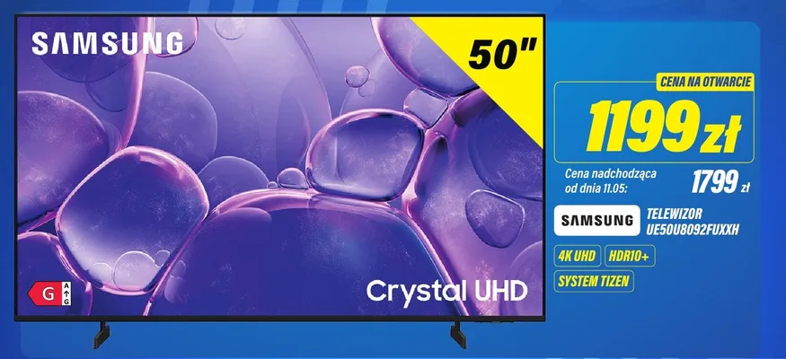 Telewizor Crystal UHD 50" Samsung UE50U8092FUXXH 4K UHD HDR10+ promocja w RTV EURO AGD