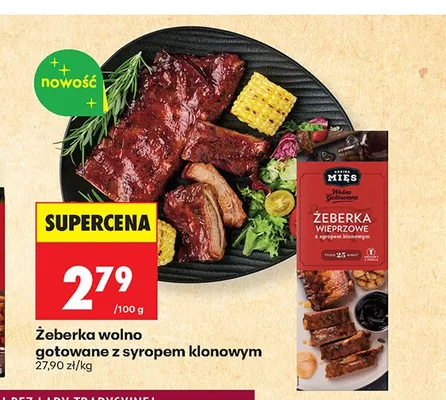 Żeberka wolno gotowane z syropem klonowym Kraina Mięs promocja w Biedronka